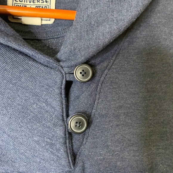 Converse One Star Blue Roll Collar Sweatshirt Size Medium - Picture 5 of 8